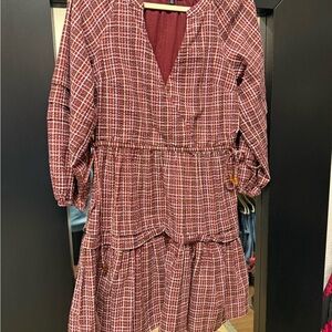 Madewell Burgundy Plaid Blouse